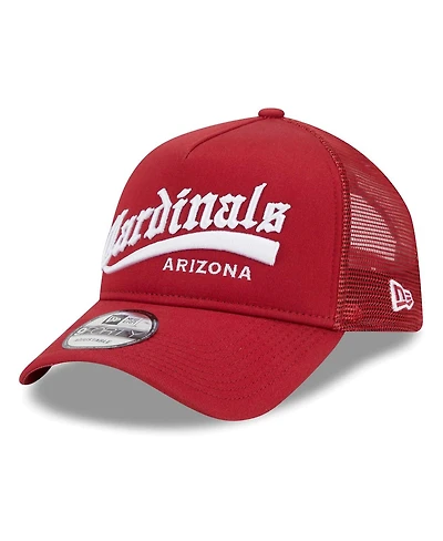 Men's New Era Cardinal Arizona Cardinals Caliber Trucker 9FORTY Adjustable Hat