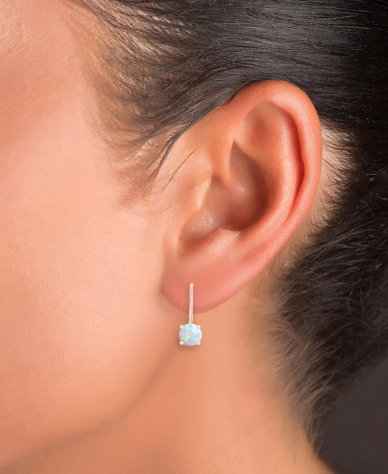 Lab-Grown Opal Polished Leverback Earrings (5/8 ct. t.w.)