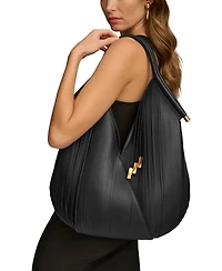 Donna Karan New York Baldwin Large Laser-cut Shoulder with Leather Wrapped Rounded Handle