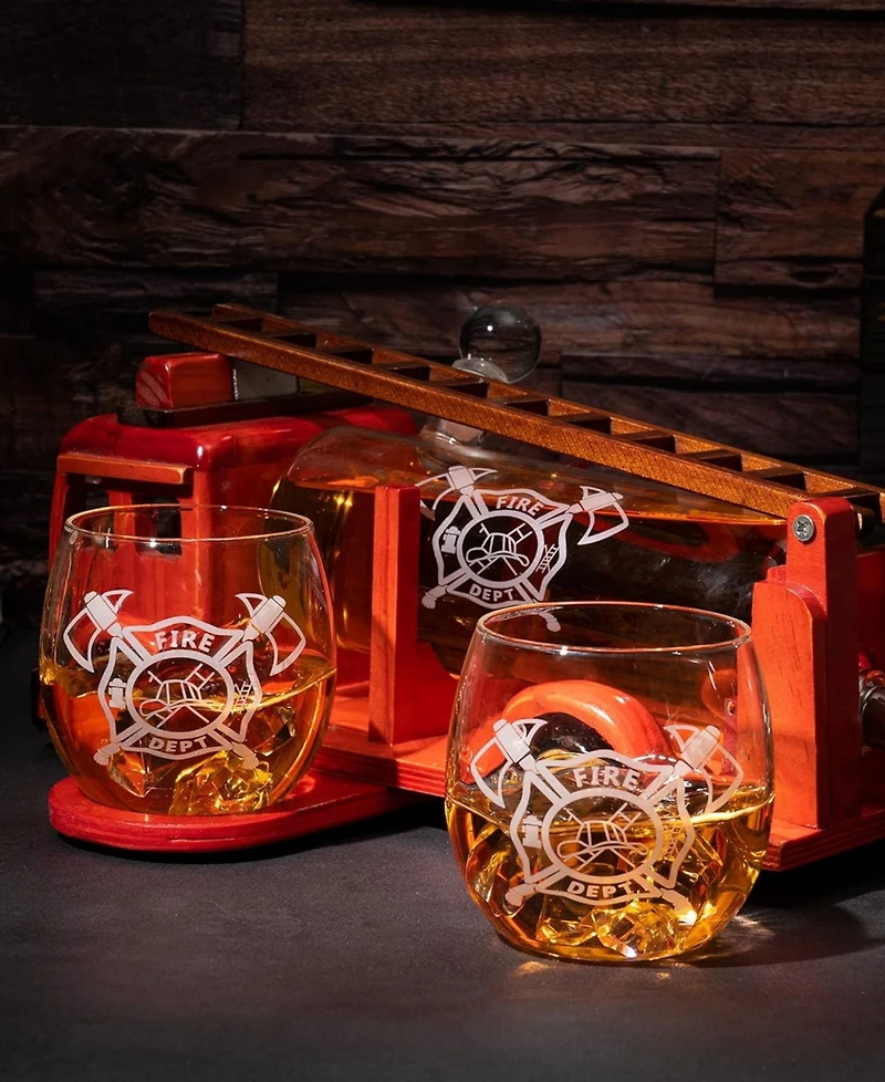 The Wine Savant Firetruck Decanter, Set of 3