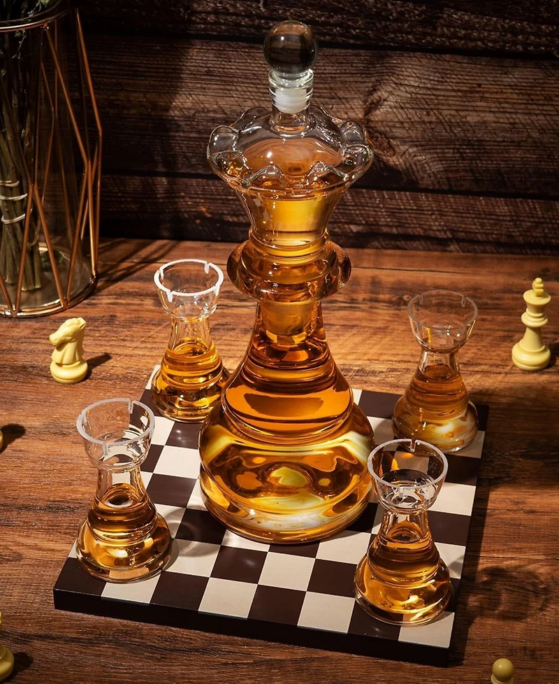 The Wine Savant Chess Decanter, Set of 5