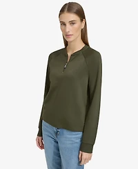 Andrew Marc Sport Women's Quarter-Zip Scuba Top