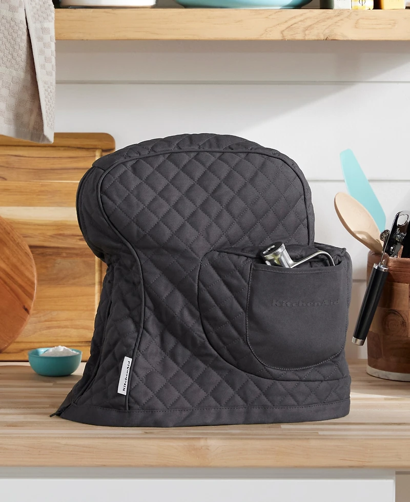 KitchenAid Fitted Tilt-Head Solid Stand Mixer Cover with Storage Pocket, Quilted, 14.37" x 18" 10"