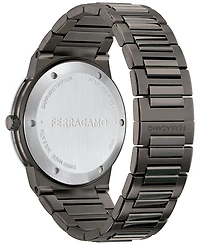 Salvatore Ferragamo Men's Swiss Gunmetal Ion Plated Bracelet Watch 41mm