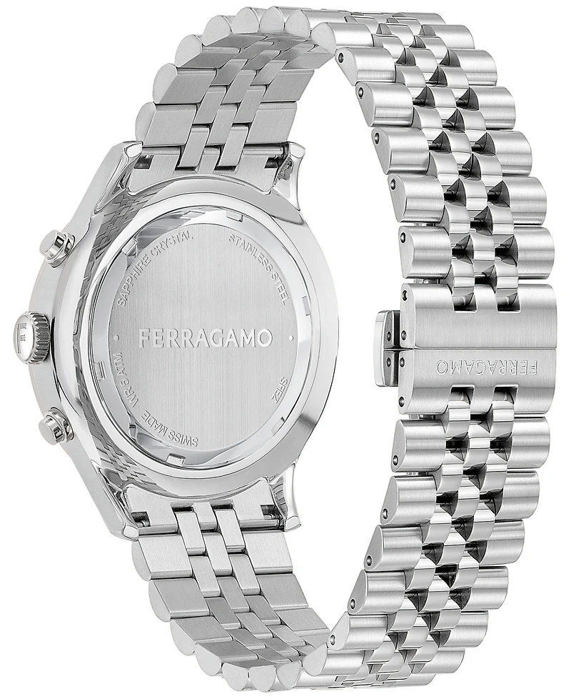 Salvatore Ferragamo Men's Swiss Chronograph Stainless Steel Bracelet Watch 42mm