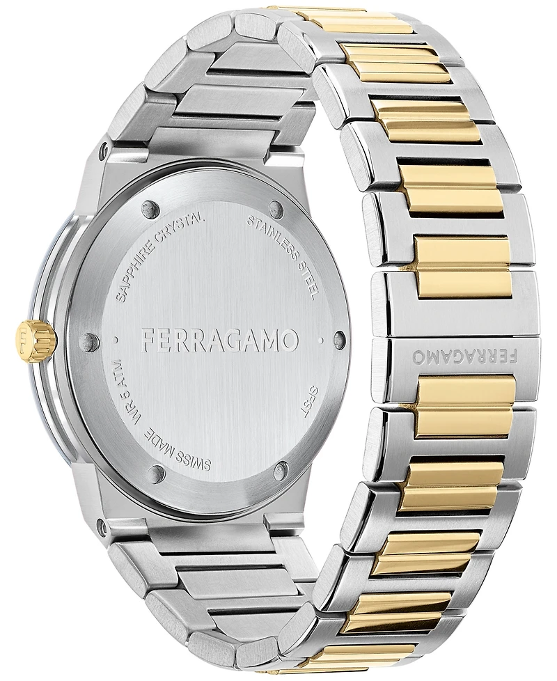 Salvatore Ferragamo Men's Swiss Two-Tone Stainless Steel Bracelet Watch 41mm