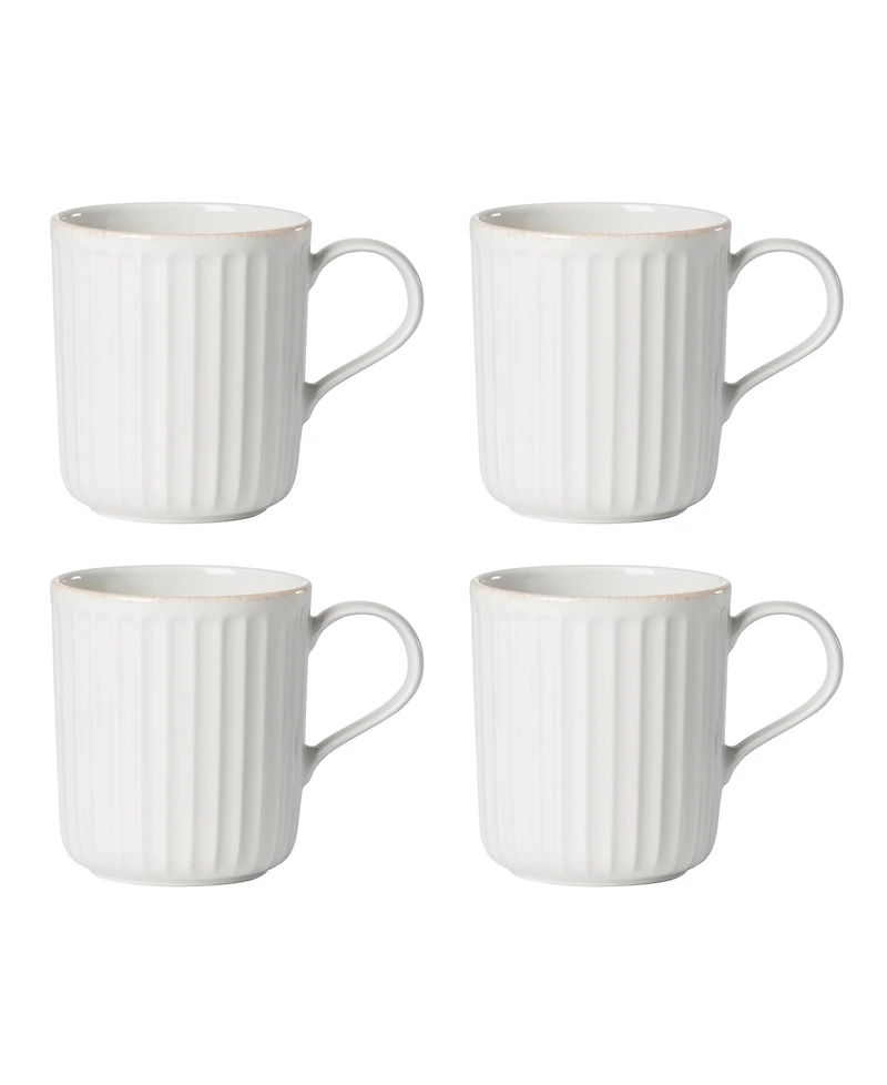 Lenox French Perle Scallop Mugs, Set of 4