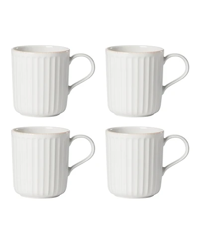 Lenox French Perle Scallop Mugs, Set of 4