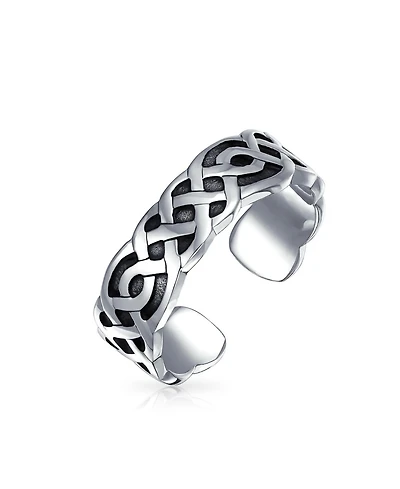 Bling Jewelry Celtic Trinity Knot Work Circle Triquetra Pinky Midi Toe Ring Oxidized Silver Sterling Adjustable