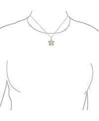 Bling Jewelry White Synthetic Opal Hawaiian Flower Plumeria Necklace Pendant Sterling Silver