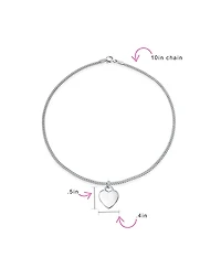 Bling Jewelry Tiny Minimalist Abc Heart Initial Anklet Ankle Bracelet Sterling Silver 9-10 Inch