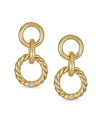 Bling Jewelry Classic Twisted Rope Braid Cable Light Weight Door Knocker Style 3 Tier Circle Hoop Earrings Yellow Gold Plated Brass 1.70 Inch