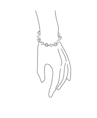 Bling Jewelry Clear Pave Cubic Zirconia Cz Alternating Open Heart Shape Bracelet Rhodium 7 Inch