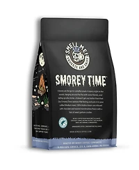 Bones Coffee Whole Bean Coffee | 12 oz Medium Roast Arabica Low Acid Flavored Coffee | S'mores and Graham Crackers Flavor Company