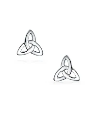 Bling Jewelry Small Ancient Small Celtic Irish Love Knot Trinity Symbol Stud Earrings Sterling Silver (7MM)