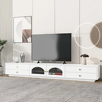 Streamdale Elegant Tv Stand for 90" TVs, Glass Doors