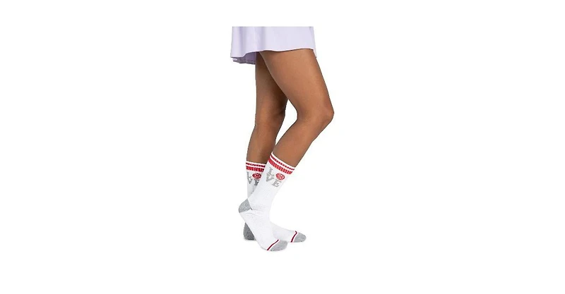 Muk Luks Women's 3 Pack Cotton Compression Crew Socks, Lavender, One