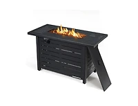 42 Inch 60 000 Btu Rectangular Propane Fire Pit Table with Waterproof Cover