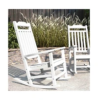 Merrick Lane Set Of 2 Hillford Poly Resin Indoor/Outdoor Rocking Chairs