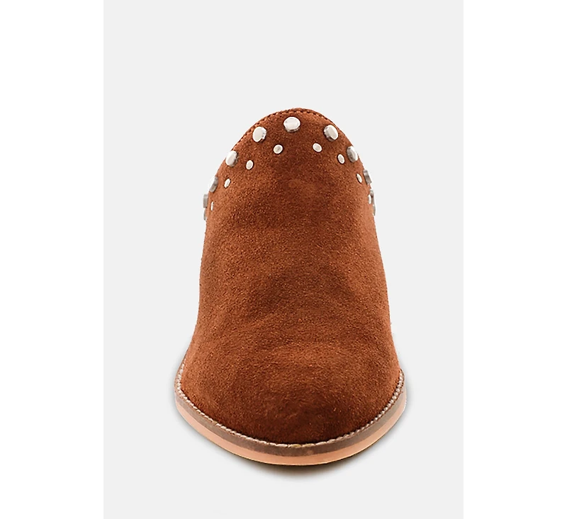 Leslie Womens Stacked Heel Mules