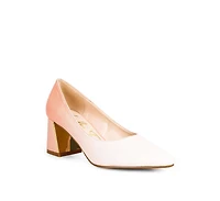 Women's Harlow metallic accent block heel pumps