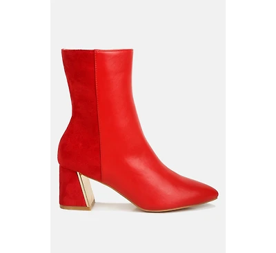 London Rag Desire Suede Back Panel High Ankle Boots Women