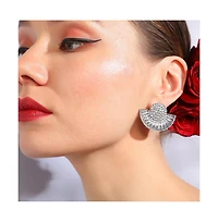 Sohi Women's Embellished Fan Drop Earrings