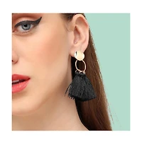 Sohi Women's Gold Tassel Drop Earrings