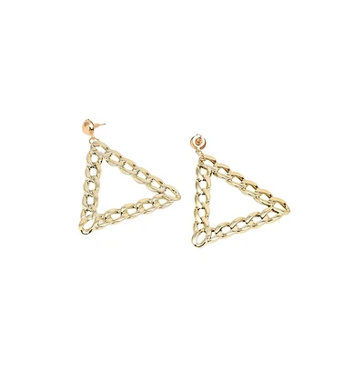 Sohi Women's Gold Chain-link Drop Earrings