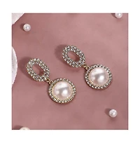 Sohi Women's Embellished Snowball Drop Earrings