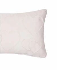 12" x 24" White Heart Applique Valentine's Day Heart Pillow