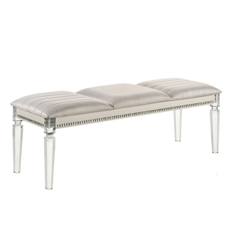 Simplie Fun Solid Wood Bench with Crystal Accent