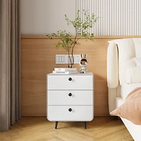 Simplie Fun 3-Drawer Steel Nightstand for Bedroom/Living Room
