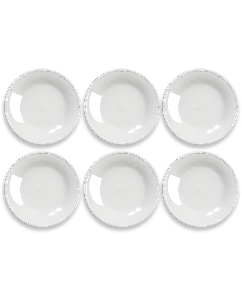 Abode Homewares Bamboo Raised Rim Dinner Plates, Set of 6
