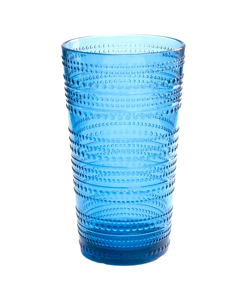 Abode Homewares Beaded Jumbo Cobalt Glasses, Set of 6