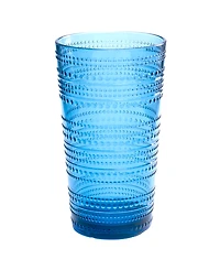 Abode Homewares Beaded Jumbo Cobalt Glasses, Set of 6