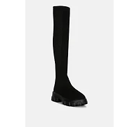 Loro Stretch Knit Knee High Boots