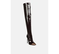 Chimes High Heel Patent Long Boots