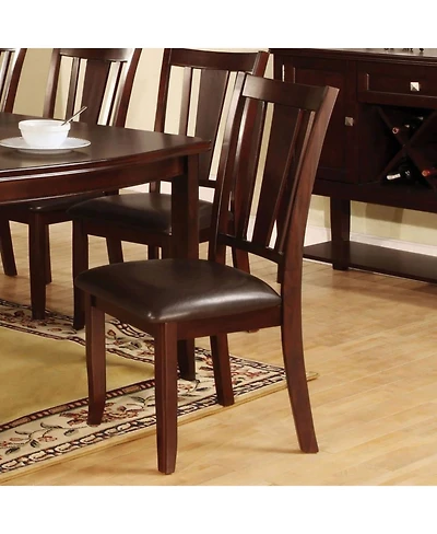 Streamdale Dark Espresso Finish Side Chairs with Padded Leatherette Seat
