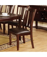 Streamdale Dark Espresso Finish Side Chairs with Padded Leatherette Seat