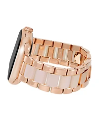 Anne Klein Women's Iridescent Acetate with Rose Gold-Tone Alloy Metal Link Bracelet designed for Apple Watch 42mm (Series 1-3 only) & 44/45/46/49mm (U