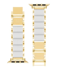 Anne Klein Women's Gold-Tone Alloy Metal and White Silicone Bracelet designed for Apple Watch 42mm (Series 10) & 38/40/41mm