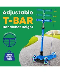 Lifemaster Kids Scooter – Children and Toddler 3 Wheel Kick Led Lights Illuminate when Rolling– Adjustable Handle
