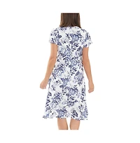 Ripe Maternity Georgia Tie Front Nursing Dress Navy/White