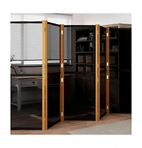6-Panel Room Divider Black 165.4"x70.9"