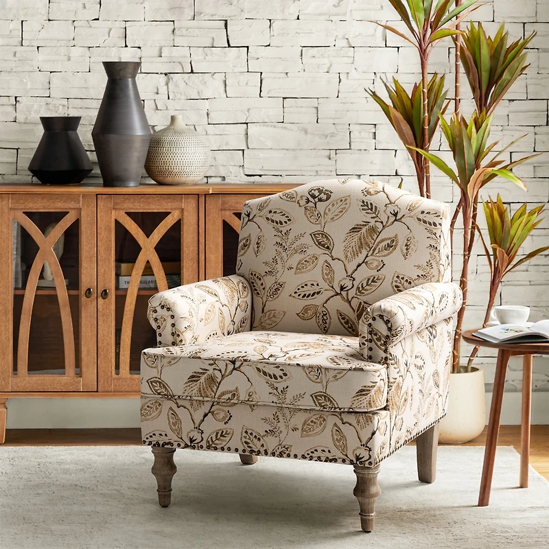 Lakeydra Farmhouse Style Armchair with Pattern Design