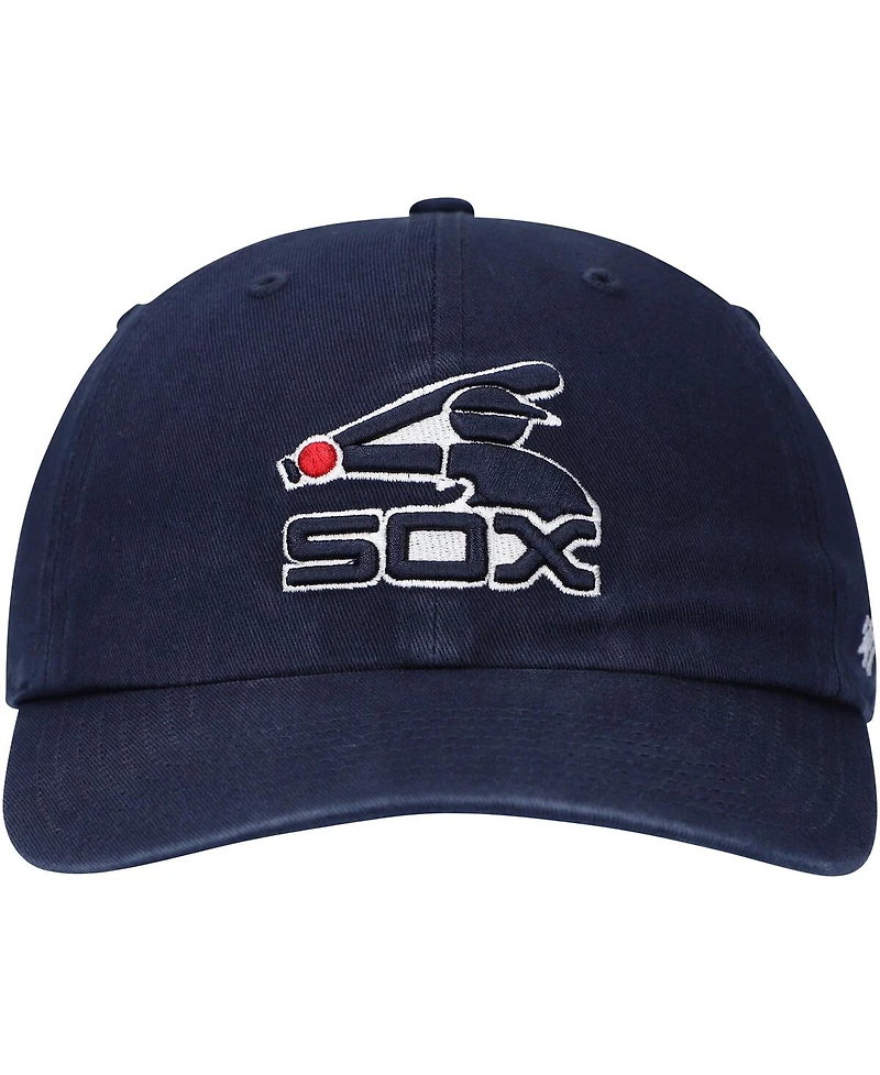 Men's '47 Brand Navy Chicago White Sox 1983 Logo Cooperstown Collection Clean Up Adjustable Hat