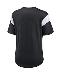 Women's Nike Heather Black Las Vegas Raiders Primary Logo Fashion Top
