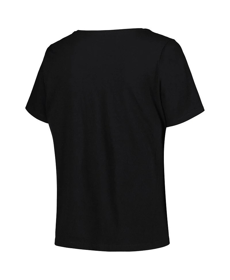 Women's Profile Black Phoenix Suns Plus Size Arch Over Logo V-Neck T-shirt