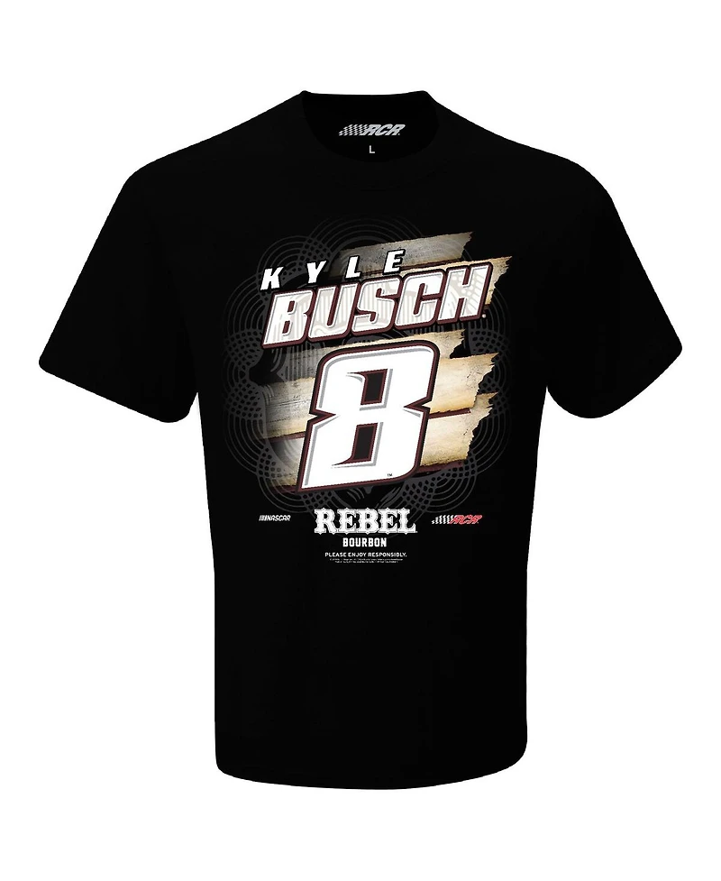 Men's Richard Childress Racing Team Collection Black Kyle Busch Rebel Bourbon Front Runner T-shirt